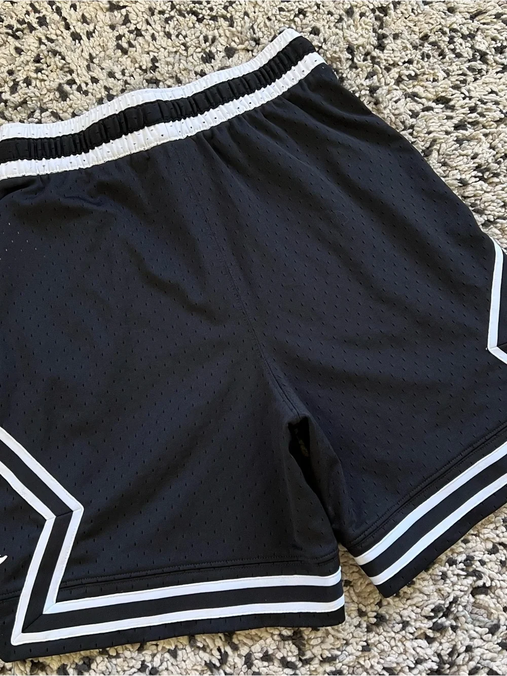 Nike Jordan Sport Dri-Fit Diamond Mesh Shorts Black White Jumpman Men’s Size XS